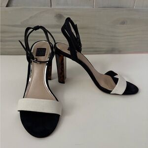 White House Black Market Black and Cream Heels